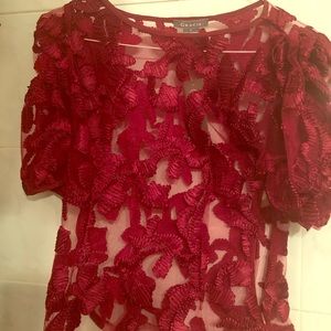Red lace top